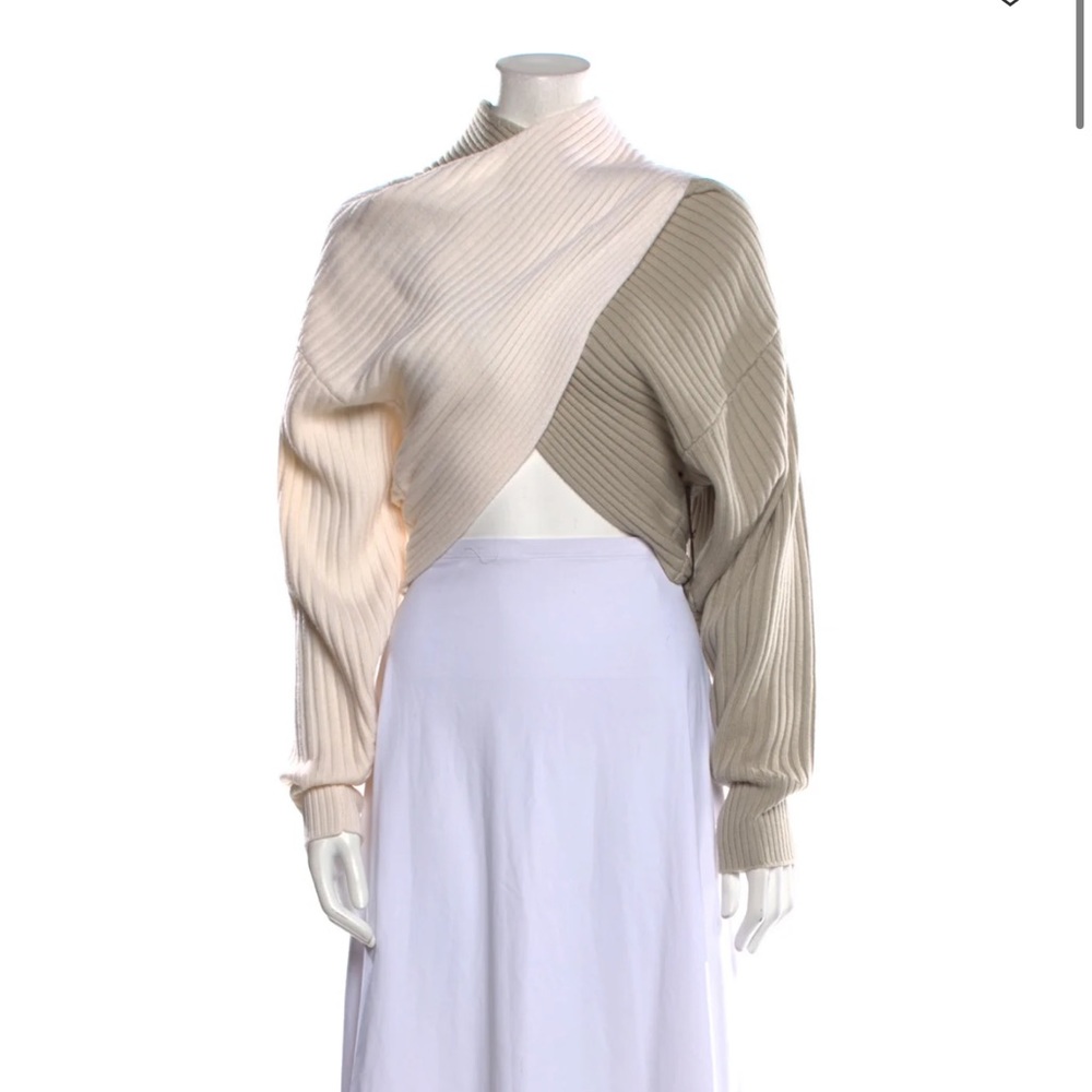 NWT AMUR Merino Wool Colorblock Pattern Sweater